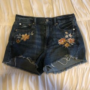 American Eagle Embroidered Jean Shorts